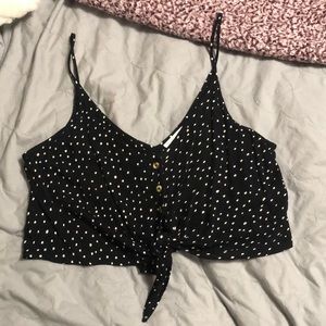 Size: Medium black with polka dot blouse